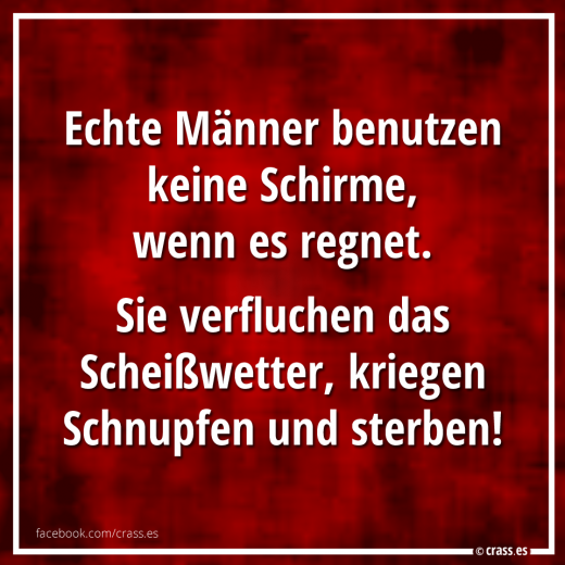 Echter Männerschnupfen - Lustige Sprüche