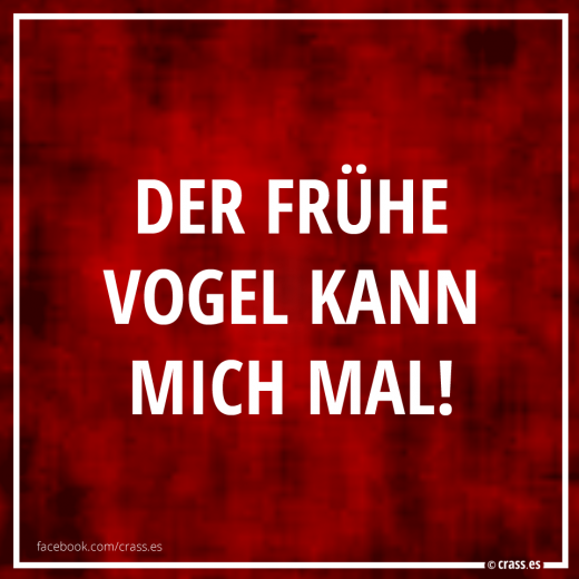 Ich bin ja nicht so der Frühaufsteher... - Funsprüche