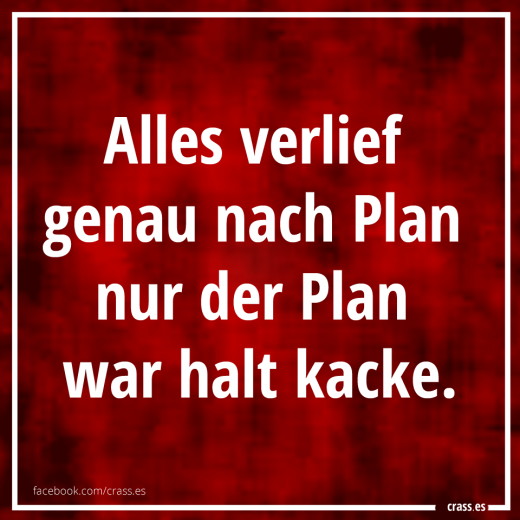 Alles verlief genau nach Plan - Funsprüche